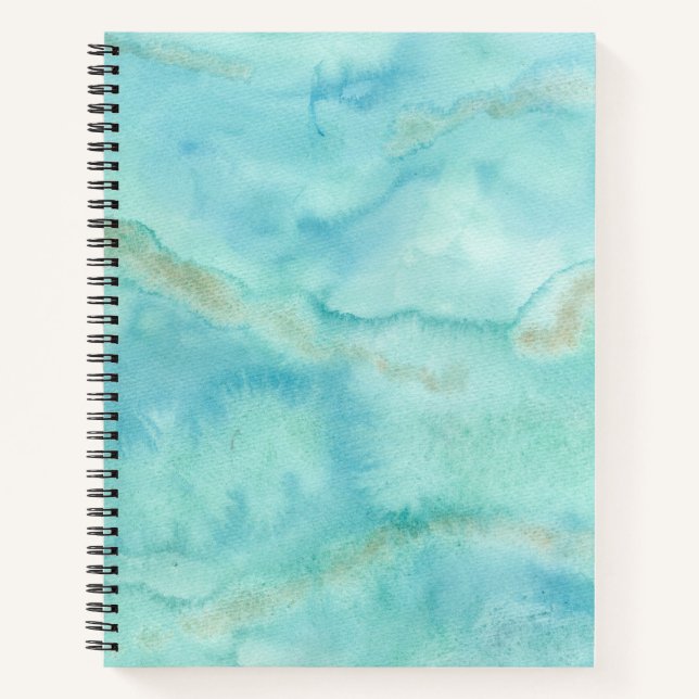 Ocean Blue Watercolor Notizbuch (Vorderseite)