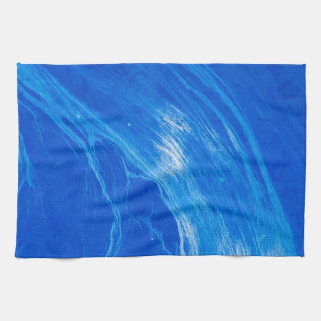 Ocean Blue Waves Sommerzeit Geschirrtuch (Horizontal)