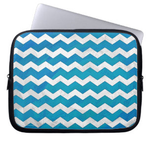 Ocean Blue Zickzack Pattern Laptopschutzhülle