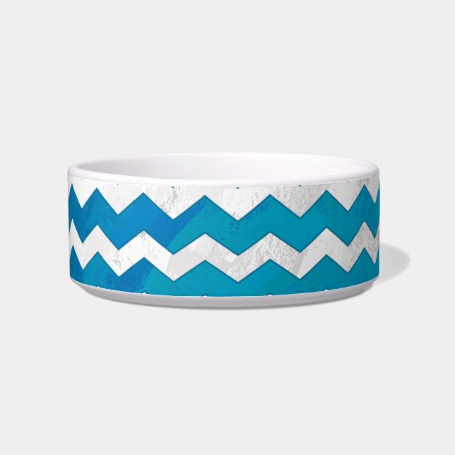Ocean Blue Zickzack Pattern Napf (Rechts)