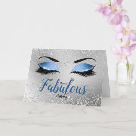 Ocean Blush Blue Fabulous Glitzer Eyes Standard Karte