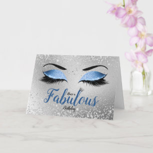 Ocean Blush Blue Fabulous Glitzer Eyes Standard Karte