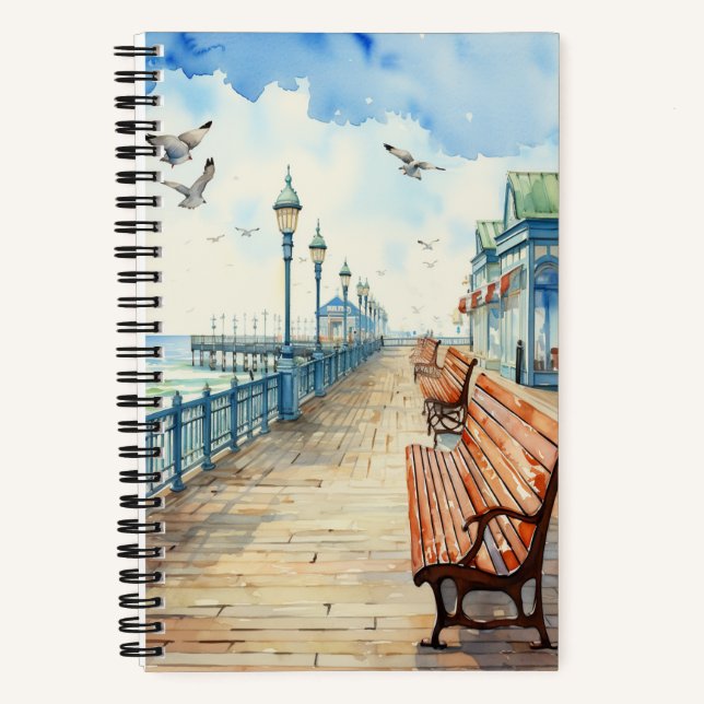 Ocean Boardwalk 5.5" x 8.5" SpiralNotebook Notizbuch (Vorderseite)