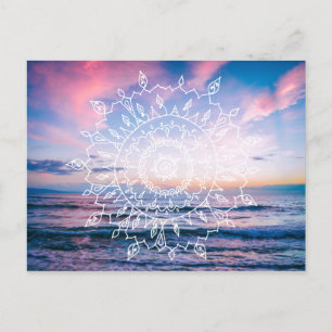 Ocean Boho Mandala Postkarte