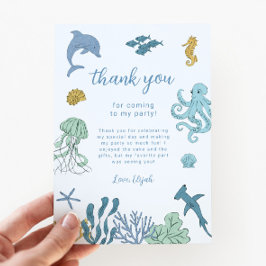 Ocean Boy Birthday Party Dankeskarte