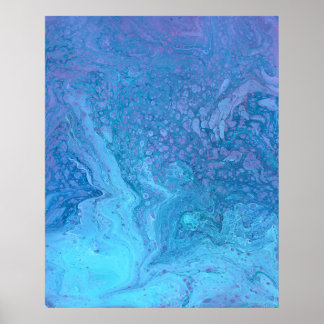 Ocean Breeze 1 Cooles blaues Abstraktes Poster