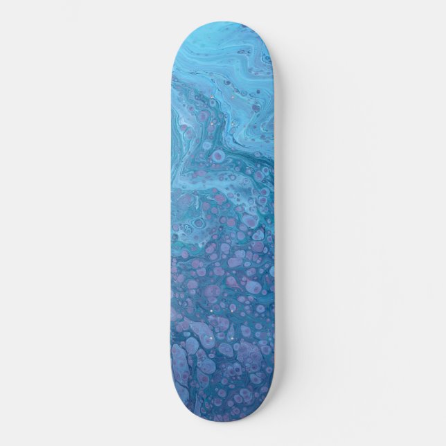 Ocean Breeze 3 Soft Blue Abstrakte Skateboard Plat (Vorderseite)
