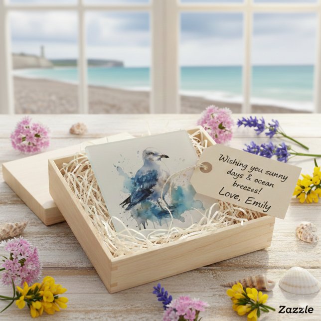 Ocean Breeze: AquarellWSeagull Glasuntersetzer (Von Creator hochgeladen)