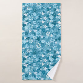 Ocean Breeze Floral Turquoise Botanical Badehandtuch