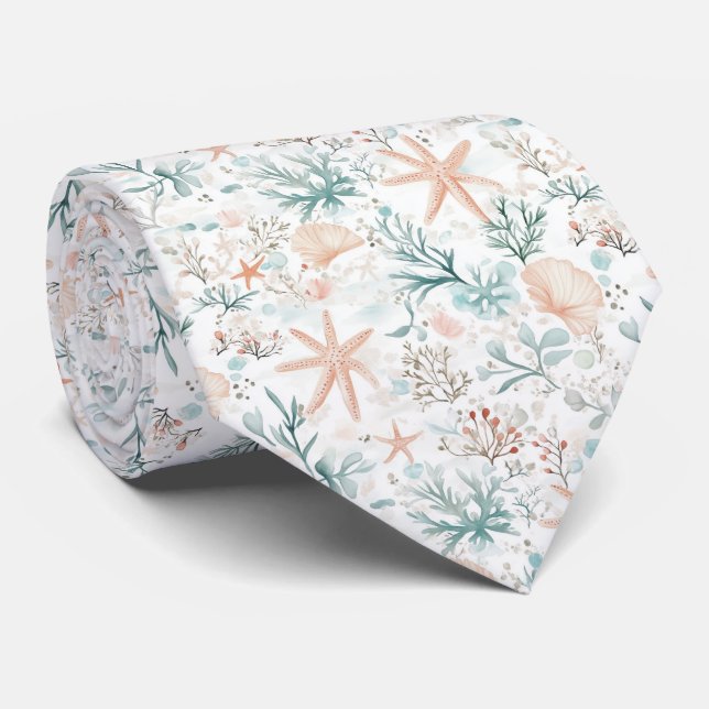 Ocean Breeze Pattern Krawatte (Gerollt)