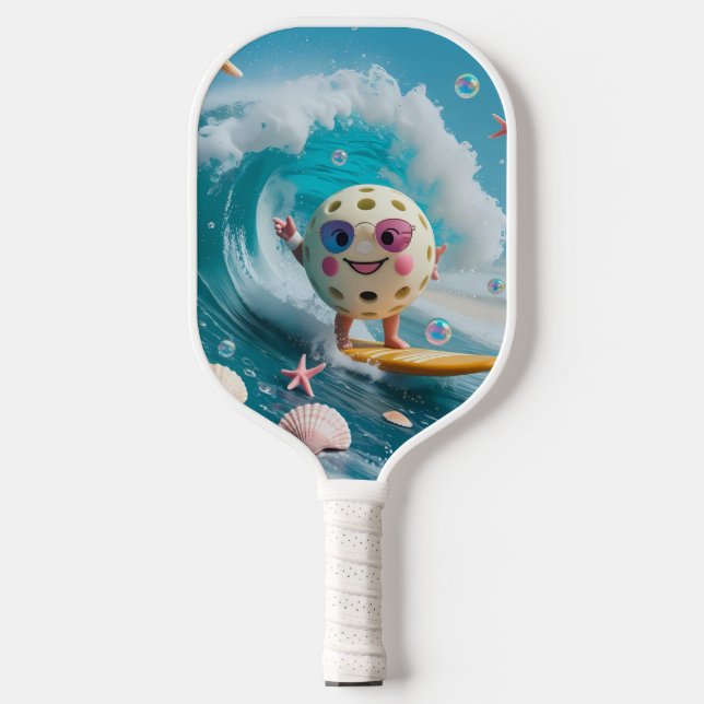 Ocean Breeze Pickleball - Niedlich Surf & Seashell Pickleball Schläger (Vorderseite)