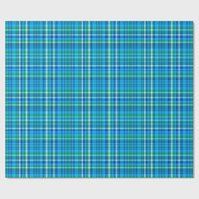 Ocean Breeze Plaid Geschenkpapier (Flach)