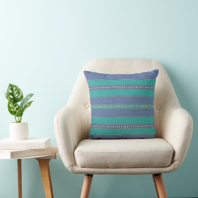 Ocean Breeze Stripes Kissen (Stuhl )
