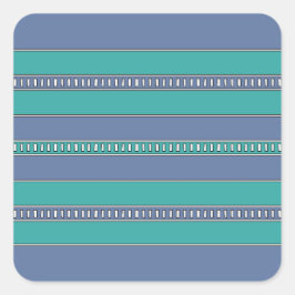 Ocean Breeze Stripes Quadratischer Aufkleber