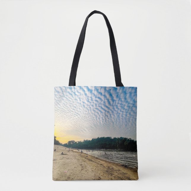 Ocean Breeze Tote Bag - Blue Skies and Beachy Wave (Vorderseite)