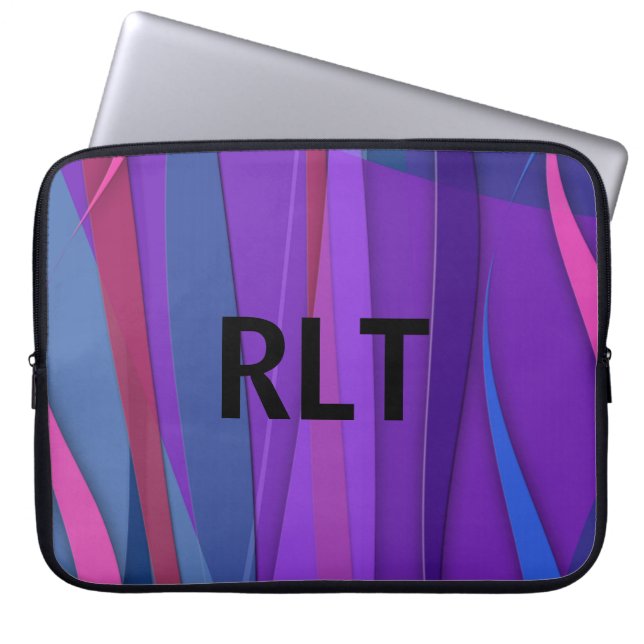 Ocean Breezes Mit Monogramm Laptopschutzhülle (Vorderseite)