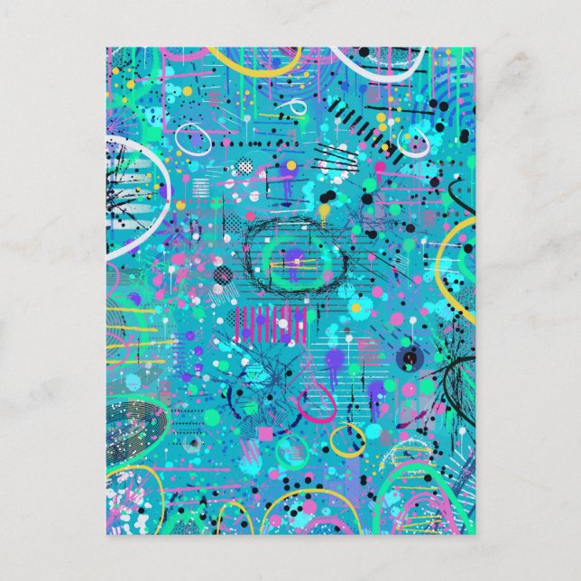 Ocean Bubbles: Maximalist Art Postkarte (Vorderseite)
