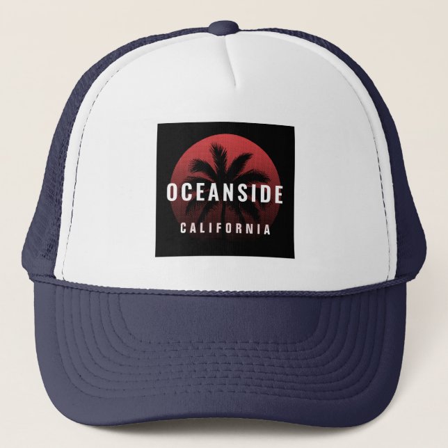 Ocean California Beach Individuelle Name Truckerkappe (Vorderseite)