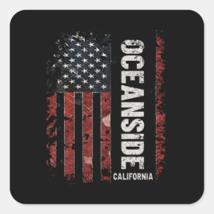 Ocean California Quadratischer Aufkleber