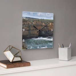 Ocean Carved Wonders Quadratische Wanduhr