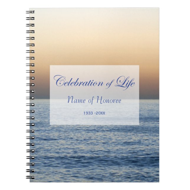 Ocean Celebration of Life Memorial Guest Book Notizblock (Vorderseite)