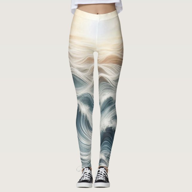 Ocean Chaos Sunset Yoga Leggings (Vorderseite)