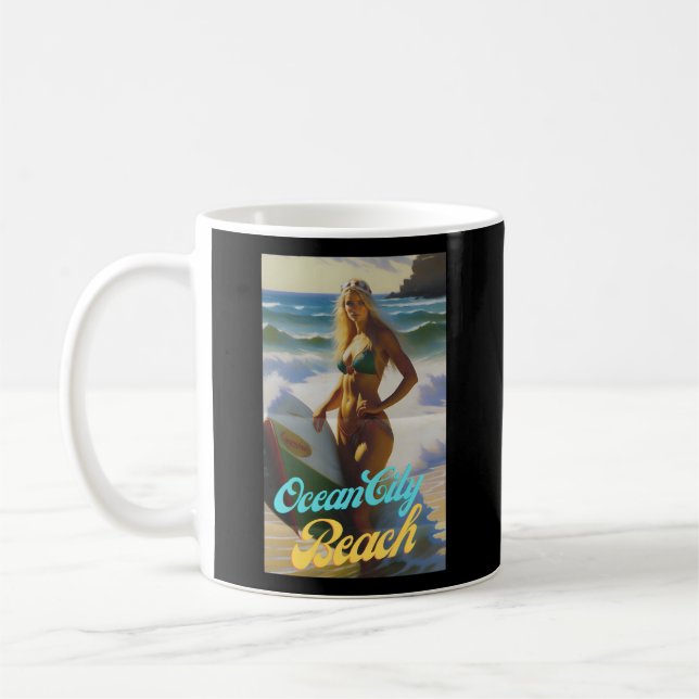 Ocean City Beach Maryland Parasdise Schöne Kaffeetasse (Links)
