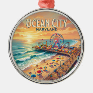 Ocean City Boardwalk Maryland Ornament Aus Metall