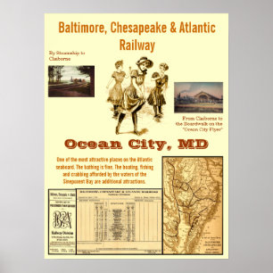 Ocean City, Maryland by Rail Poster