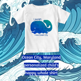 Ocean City Maryland Colorful Whale Baby T-shirt
