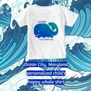 Ocean City Maryland Colorful Whale Baby T-shirt