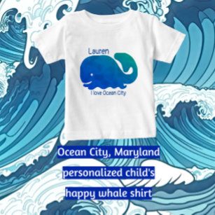 Ocean City Maryland Colorful Whale Baby T-shirt
