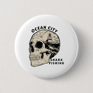 Ocean City Maryland Strand Hai-Angeln Salz Button