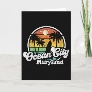 Ocean City Maryland Strandurlaub Retro Surfen S Karte