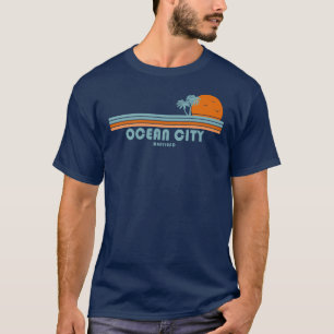 Ocean City Maryland Sun Palm Trees T-Shirt