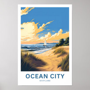 Ocean City Maryland Travel Print Poster