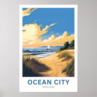 Ocean City Maryland Travel Print Poster