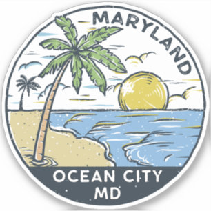 Ocean City Maryland Vintag Aufkleber