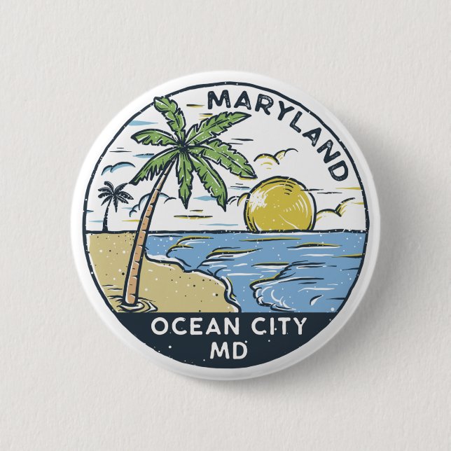 Ocean City Maryland Vintag Button (Vorderseite)