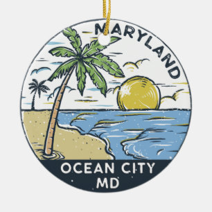 Ocean City Maryland Vintag Keramik Ornament