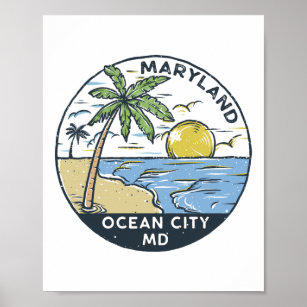 Ocean City Maryland Vintag Poster