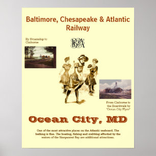 Ocean City Maryland, Vintage Reiseposter Poster
