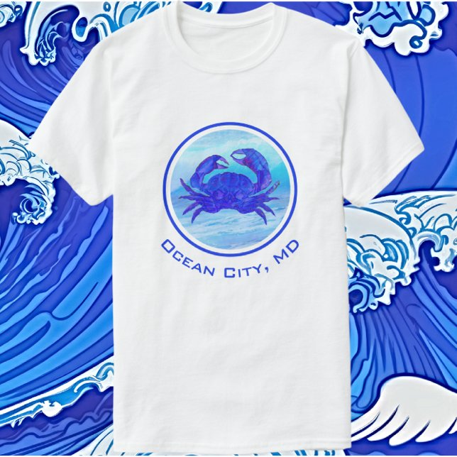 Ocean City, MD Blue Crab and Waves T - Shirt (Von Creator hochgeladen)