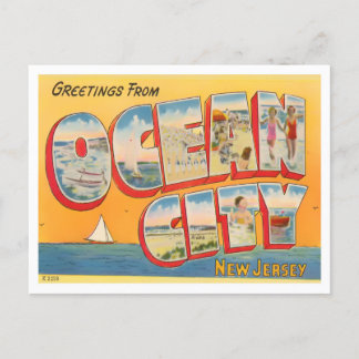 Ocean City, New Jersey Big Letters Postkarte