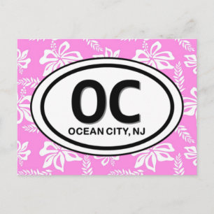 Ocean City New Jersey ~ OC NJ Pink Beach Postkarte