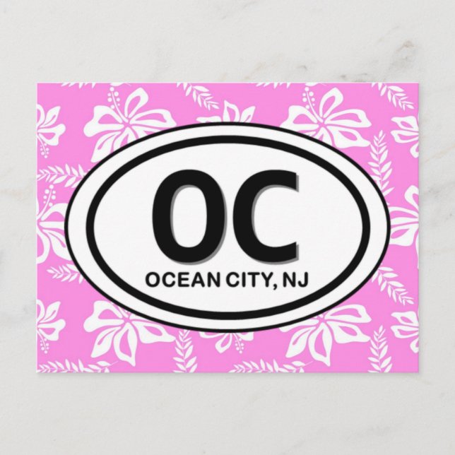 Ocean City New Jersey ~ OC NJ Pink Beach Postkarte (Vorderseite)