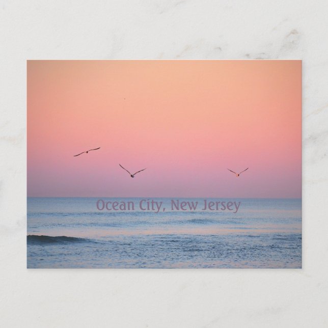 Ocean City, New Jersey Pastel Sunrise Postcard Ankündigungspostkarte (Vorderseite)