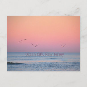 Ocean City, New Jersey Pastell Sonnenaufgang Postk Ankündigungspostkarte
