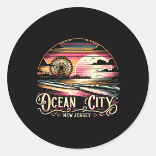 Ocean City New Jersey Reisen Sommerurlaub Familien Runder Aufkleber