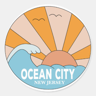 Ocean City New Jersey Runder Aufkleber